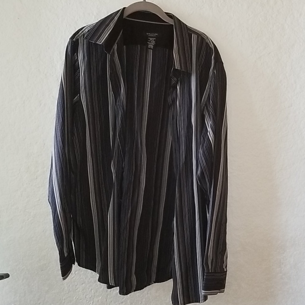 STRUCTURE MEN'S LONG SLEEVE DRESS SHIRT